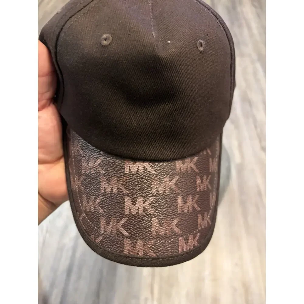 Michael Kors Baseball Cap Unisex One Size Brown MK Monogram Brim Luxury